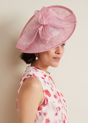 Phase Eight Bow Detail Oval Fascinator Hats Pink USA | 4307168-NV